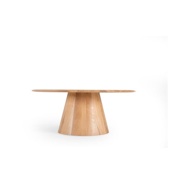 Apvalios formos kavos staliukas iš ąžuolo masyvo natūralios spalvos ø 80 cm Mushroom – Gazzda-image-3
