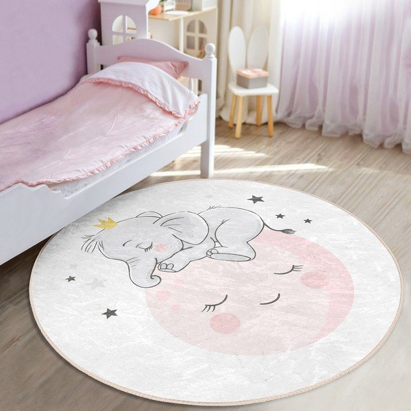 Vaikiškas kilimas baltos spalvos ø 120 cm Comfort – Mila Home-image-2
