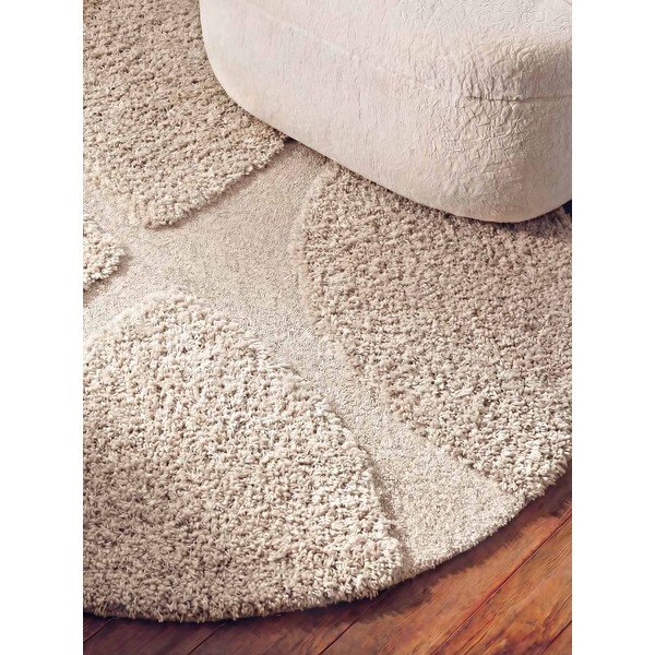 Rankų darbo kreminės spalvos apvalios formos kilimas ø 200 cm Lambeth Jasper – Ted Baker-image-2