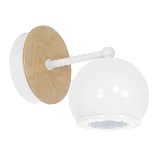Baltas sieninis šviestuvas su medinėmis detalėmis Homemania Bolle
