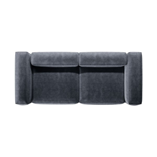 Pilkai mėlynos spalvos iš kordinio velveto sofa 264 cm Bergamo – Cosmopolitan Design-image-3