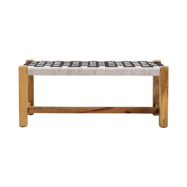 Juodos ir baltos spalvos medžio masyvo suolas Satna – Premier Housewares-image-2