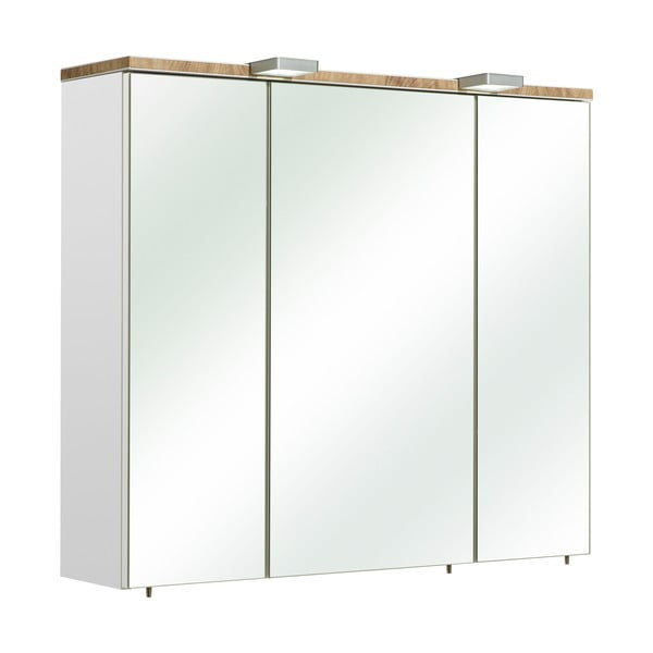Balta pakabinama vonios kambario spintelė su veidrodžiu 80x70 cm Set 931 - Pelipal