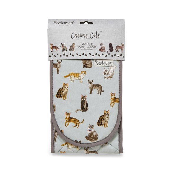 Mėlyna medvilninė dviguba pirštinė Cooksmart ® Curious Cats-image-2