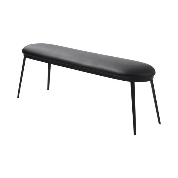 Iš dirbtinės odos suolas juodos spalvos Gain – Unique Furniture-image-2