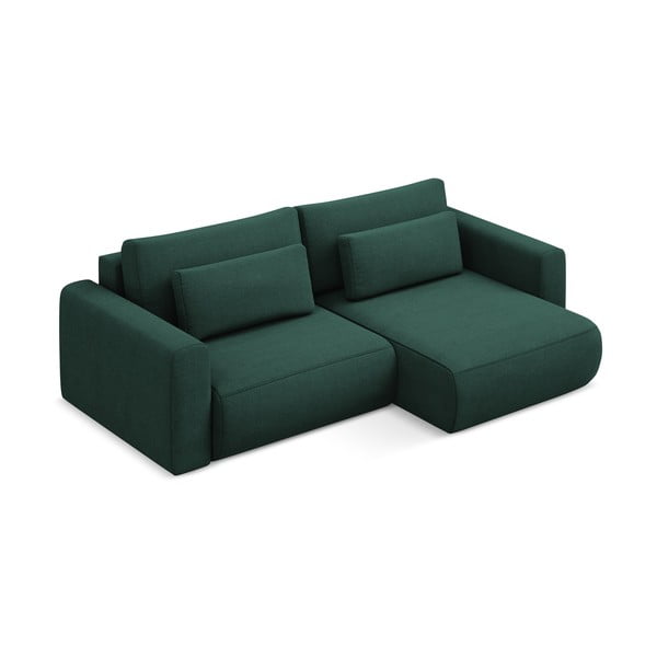 Žalios spalvos sulankstoma/su sandėliavimo vieta kampinė sofa (su dešiniuoju kampu/su gultu) Kapua – Makamii-image-2