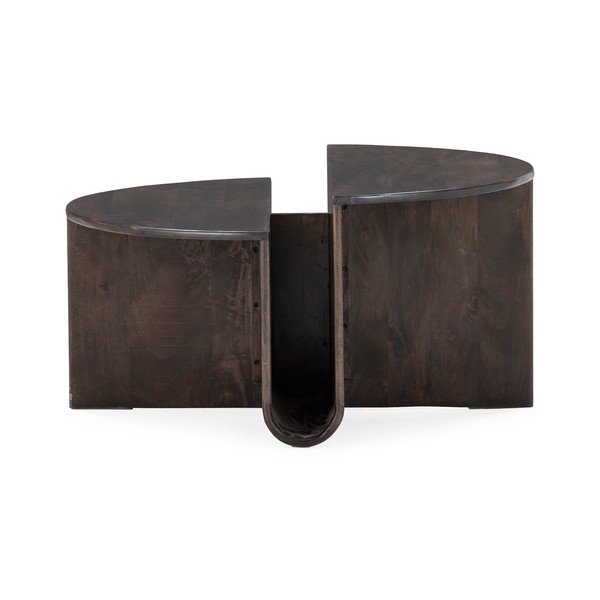 Tamsiai rudos spalvos iš mango masyvo apvalios formos kavos staliukas ø 80 cm Divya – MOME-image-2