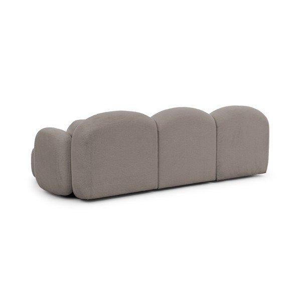 Pilkos spalvos kampinė sofa iš boucle (su dešiniuoju kampu/su gultu) Orbit – Ropez-image-3