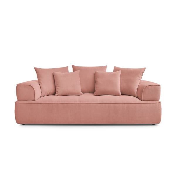 Rožinės spalvos iš šenilinio audinio sofa 237 cm Whesley – Bobochic Paris