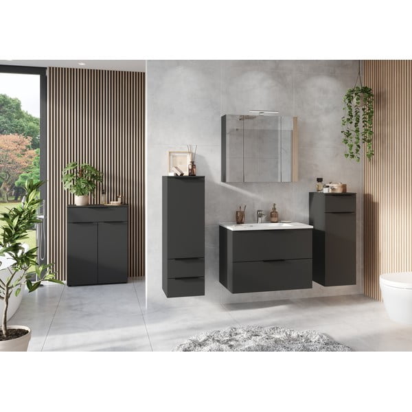 Aukšta/pakabinama vonios daiktadėžė antracito spalvos 71x95 cm Crandon – Germania-image-1