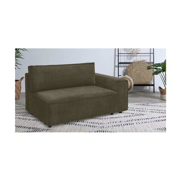 Modulinė sofa šviesiai žalios spalvos iš kordinio velveto (su dešiniuoju kampu) Nihad modular – Bobochic Paris-image-1