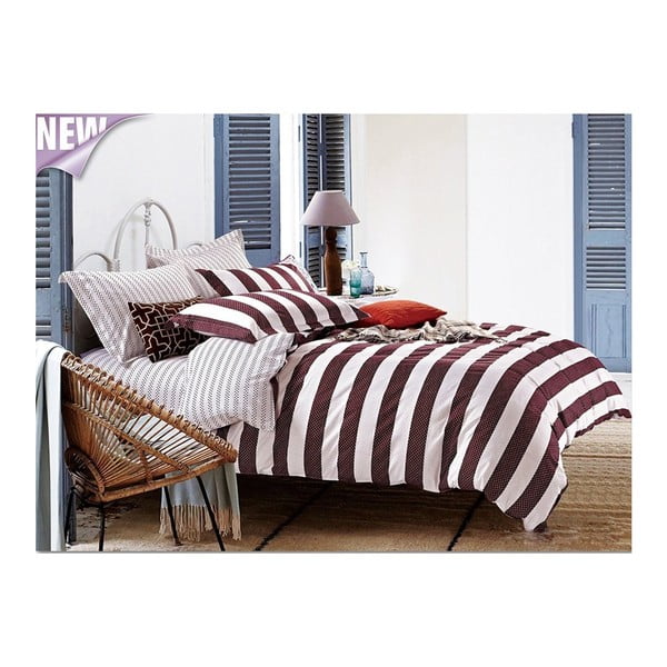 Viengulė patalynė raudonos spalvos/baltos spalvos iš medvilnės 135x200 cm Christian – AmeliaHome-image-1