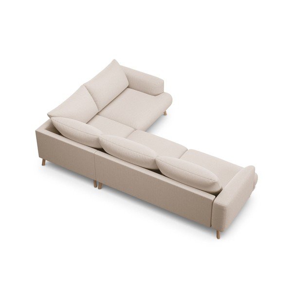 Smėlio spalvos kampinė sofa (su dešiniuoju kampu/su gultu) Naomi – Micadoni -image-3