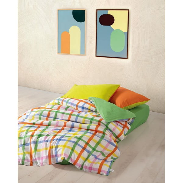 Iš ranforce medvilnės dvigulė/itin ilga patalynė su paklode/4 dalių 200x220 cm Hype – Mijolnir