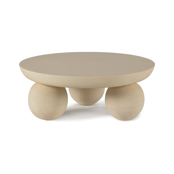 Smėlio spalvos iš mango masyvo apvalios formos kavos staliukas ø 90 cm Ailen – MOME