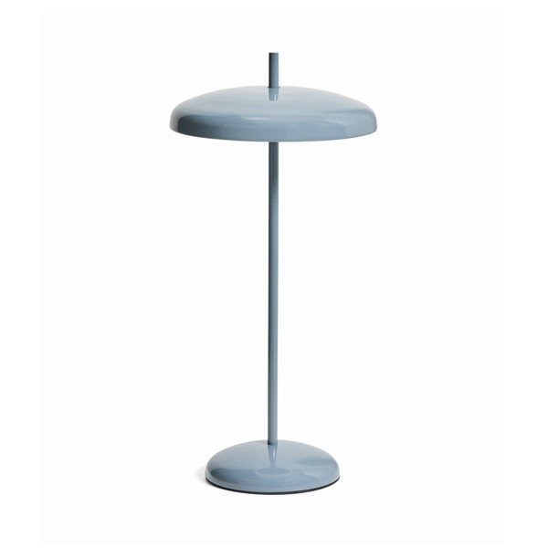 Mėlynos spalvos stalinis šviestuvas LED su pritemdymo funkcija (aukštis 35 cm) su metaliniu gaubtu Porte – Kave Home