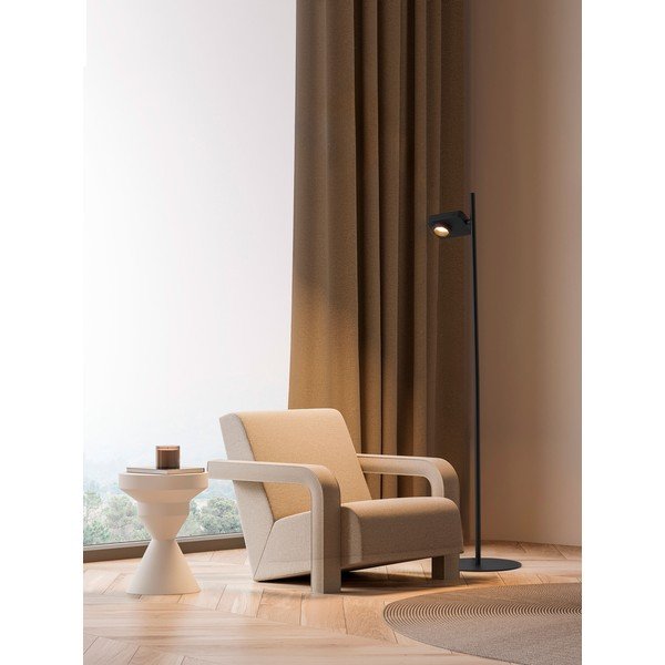 Juodos spalvos iš aliuminio pastatomas šviestuvas LED su sulankstoma konstrukcija/su pritemdymo funkcija (aukštis 131 cm) Kedros – Nova Luce-image-1