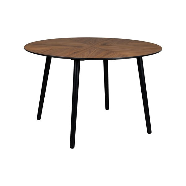 Apvalios formos valgomojo stalas su riešutmedžio dekoro stalviršiu ø 120 cm Clover – Dutchbone