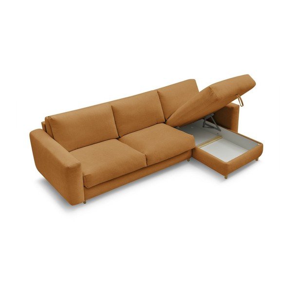 Garstyčių spalvos kampinė sofa Nouveau Cocoone – Bobochic Paris-image-3