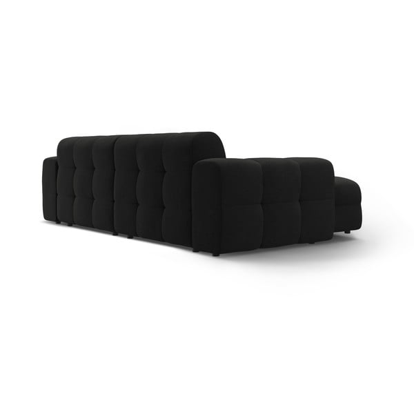 Juodos spalvos kampinė sofa (su kairiuoju kampu/su gultu) Kendal – Micadoni -image-4