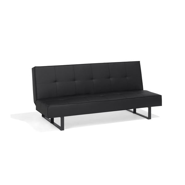 Juodos spalvos sofa-lova iš eko odos "Monobeli Sinthia-image-2