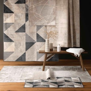 Iš medvilnės mišinio kilimas pilkos spalvos/smėlio spalvos 140x200 cm Graphic – douceur d'intérieur