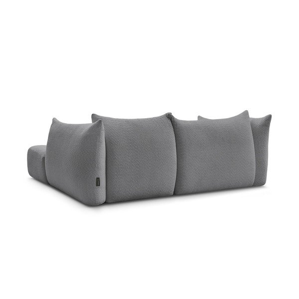 Pilkos spalvos kampinė sofa iš boucle (su dešiniuoju kampu/su gultu) Azra – Bobochic Paris-image-4