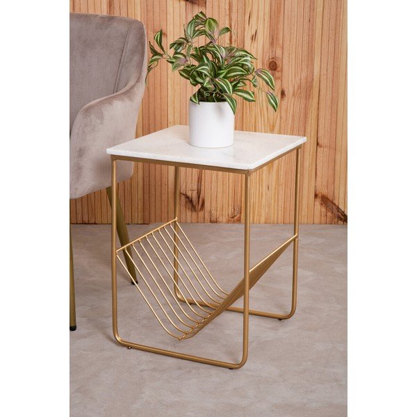 Su marmuriniu stalviršiu šoninis stalas 40x40 cm Mandoli – Premier Housewares-image-2