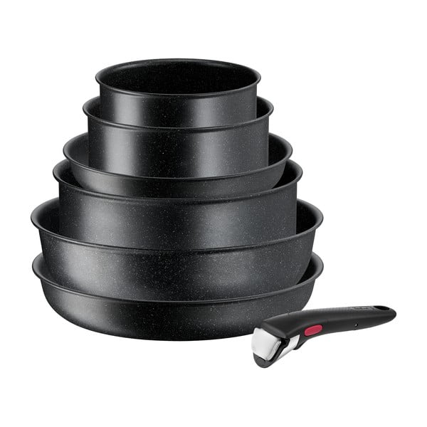 Iš aliuminio puodų rinkiniai 7 vnt. INGENIO Black stone L3998702 – Tefal