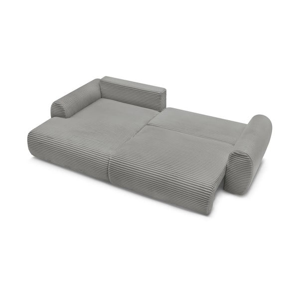 Iš kordinio velveto sulankstoma kampinė sofa tamsiai pilkos spalvos (su kairiuoju kampu) Lucien – Bobochic Paris-image-4
