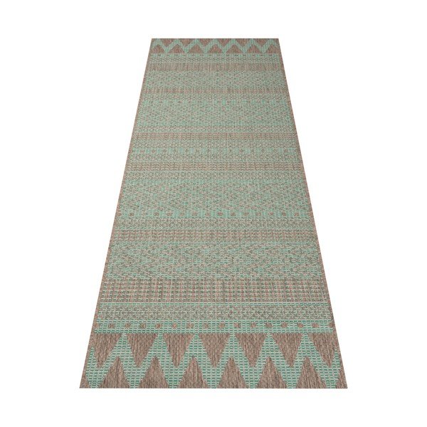 Žalios ir smėlio spalvos lauko kilimas NORTHRUGS Sidon, 70 x 200 cm-image-2