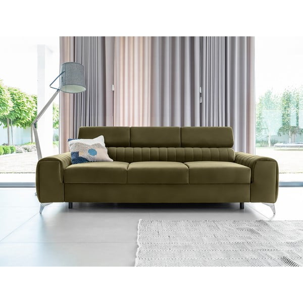 Khaki spalvos iš velveto sulankstoma sofa 261 cm Laurence – ELTAP-image-3
