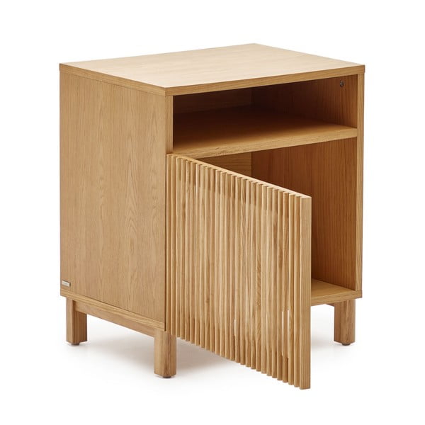 Naktinis staliukas natūralios spalvos iš ąžuolo Beyla – Kave Home-image-4
