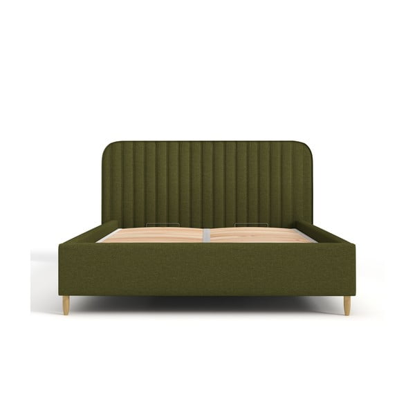 Viengulė lova žalios spalvos audiniu dengta su sandėliavimo vieta su lovos grotelėmis 120x200 cm Noto – Maison de Rêve-image-2