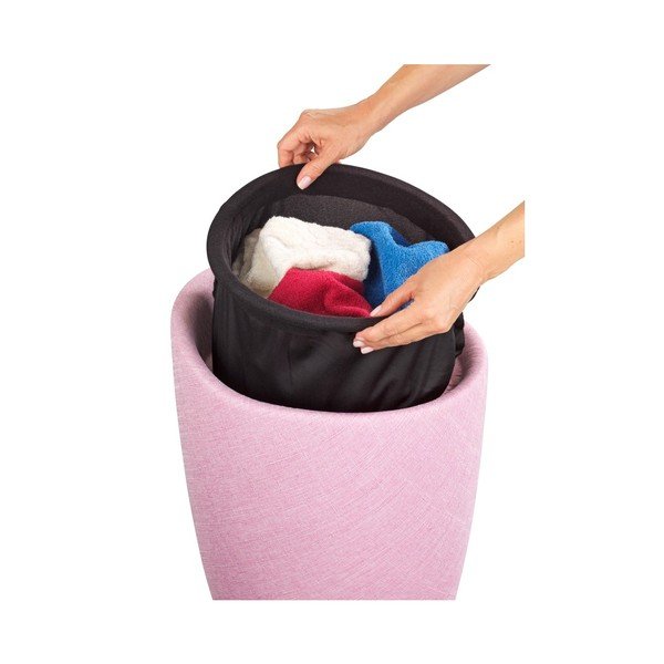 Rožinis skalbinių krepšys ir taburetė viename "Wenko Linen Look", 20 l-image-2