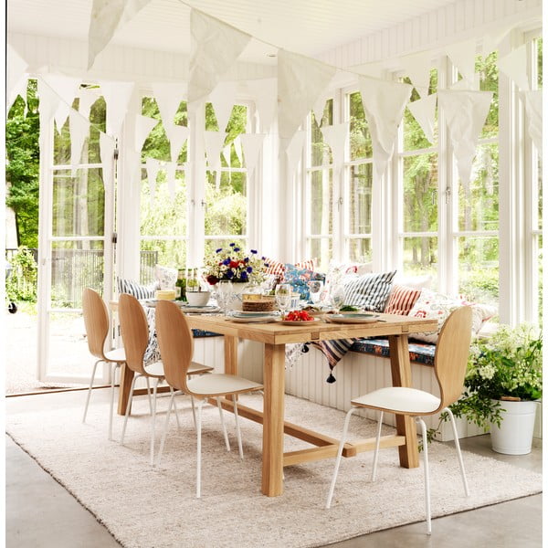 Poliruotas ąžuolo medienos valgomojo stalas Rowico Brooklyn, 220 x 95 cm-image-1