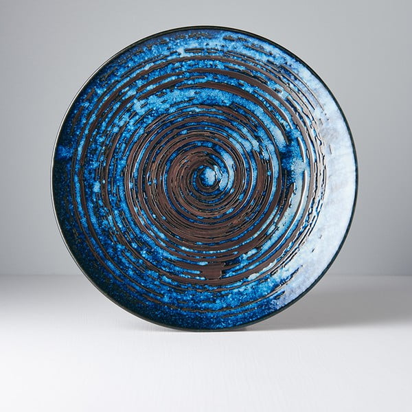 Mėlyna keraminė lėkštė MIJ Copper Swirl, ø 29 cm-image-3