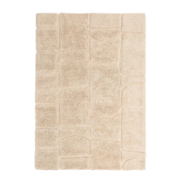 Rankų darbo kreminės spalvos iš vilnos kilimas 200x300 cm Nak – Kave Home