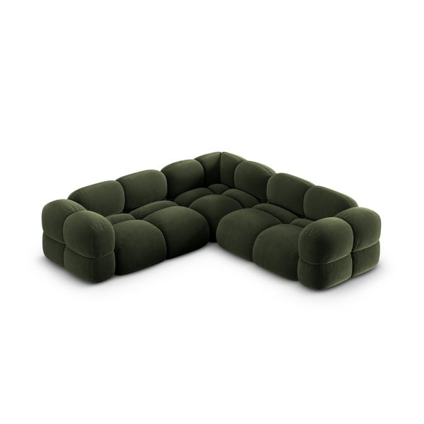 Žalios spalvos iš velveto kampinė sofa Loretto – Cosmopolitan Design-image-3