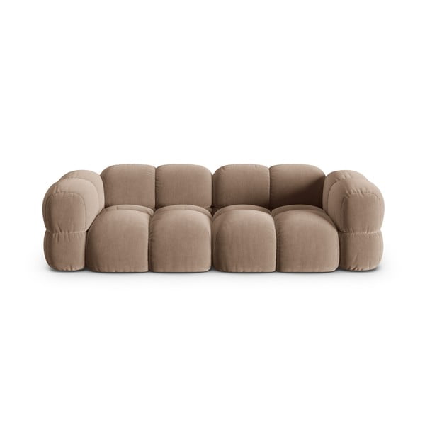 Rudos spalvos iš velveto sofa 250 cm Loretto – Cosmopolitan Design