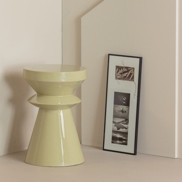 Iš metalo apvalios formos šoninis stalas ø 30 cm Fedde – WOOOD-image-1