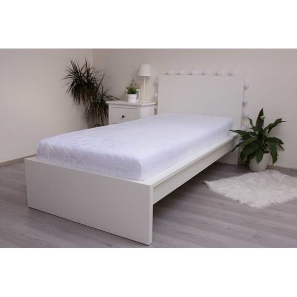 Paklodė baltos spalvos iš mikropliušo su guma 90x200 cm – Jerry Fabrics-image-2