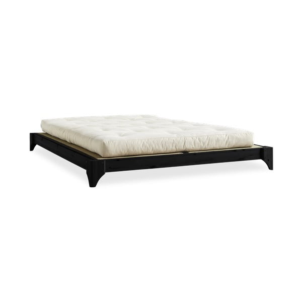 Pušies dvigulė lova su čiužiniu ir tatami "Karup Design Elan Comfort Mat Black/Natural", 160 x 200 cm