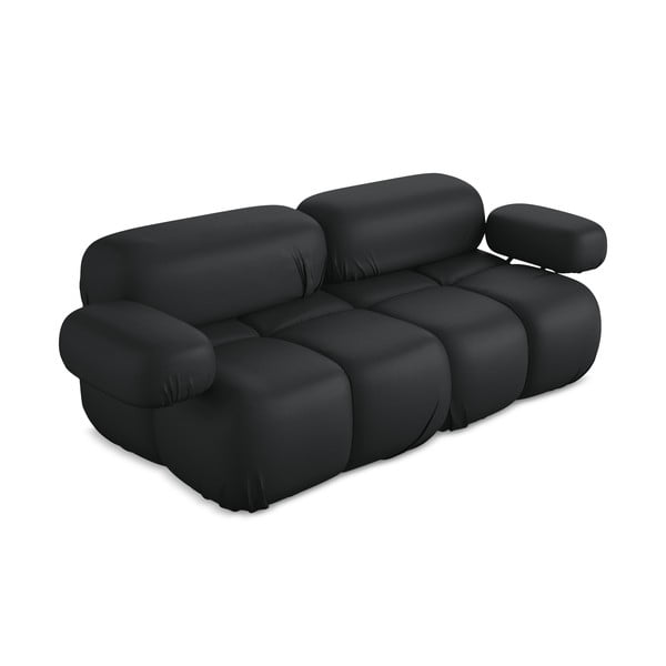 Juodos spalvos iš dirbtinės odos sofa 190 cm Lokua – Makamii-image-1