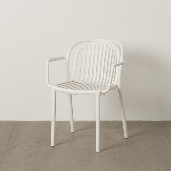 Baltos spalvos iš plastiko valgomojo kėdė Alia – Ixia-image-1