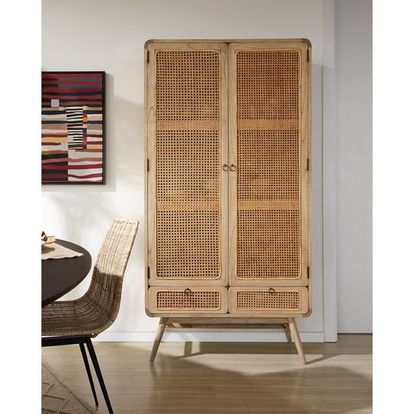 Kedro masyvo drabužių spinta natūralios spalvos 90x175 cm Nalu – Kave Home-image-1