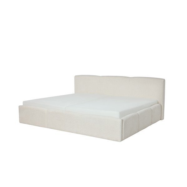 Dramblio kaulo spalvos dvigulė lova audiniu dengta be grotelių 200x240 cm Merida – Meise Möbel