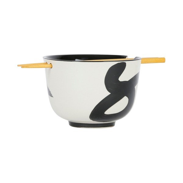 Juodai baltas akmens masės dubuo ø 13 cm Linge - Sema-image-1