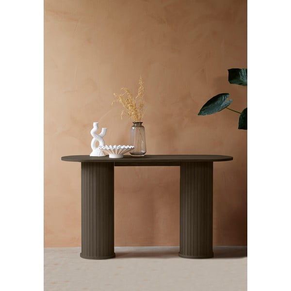 Rudos spalvos konsolinis staliukas 40x130 cm Nola – Unique Furniture-image-1