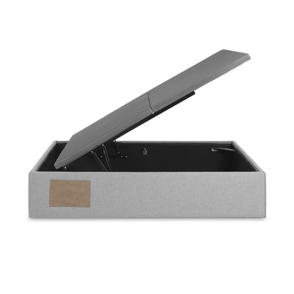 Pilkos spalvos dvigulė lova audiniu dengta su sandėliavimo vieta 160x200 cm Matters – Kave Home-image-4